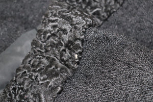 1960s Boucle Cropped Jacket - Astrakhan Collar - Createx Suisse - Vintage - S / UK 10
