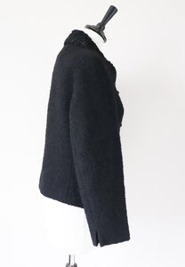 1960s Boucle Cropped Jacket - Astrakhan Collar - Createx Suisse - Vintage - S / UK 10