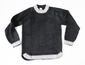 Black Alpaca Wool Jumper - 1950s Style - Super Furry - XS / S - UK 8 / 10