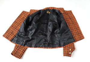 Time Brown Houndstooth Checked Jacket Wool Blend - M /  UK 12