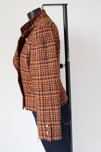 Time Brown Houndstooth Checked Jacket Wool Blend - M /  UK 12